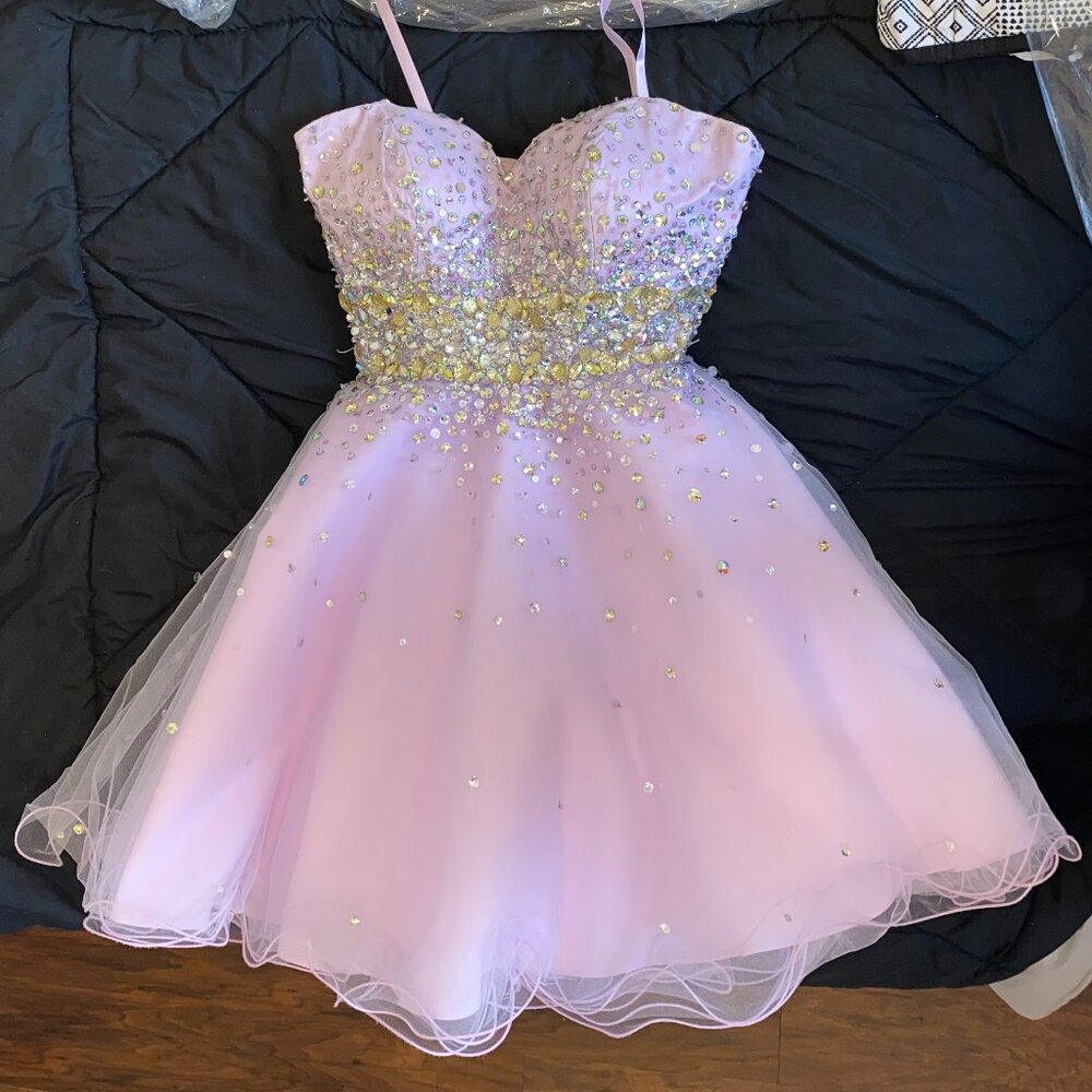 Short, Strapless Homecoming Dress (Lilac purple, Size 2)